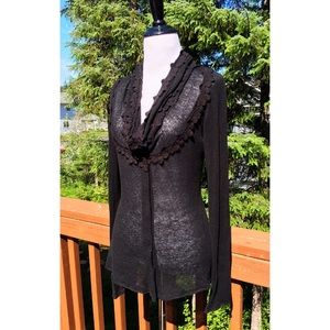 Very Rare Anthro 09 View From Above Black Cardigan